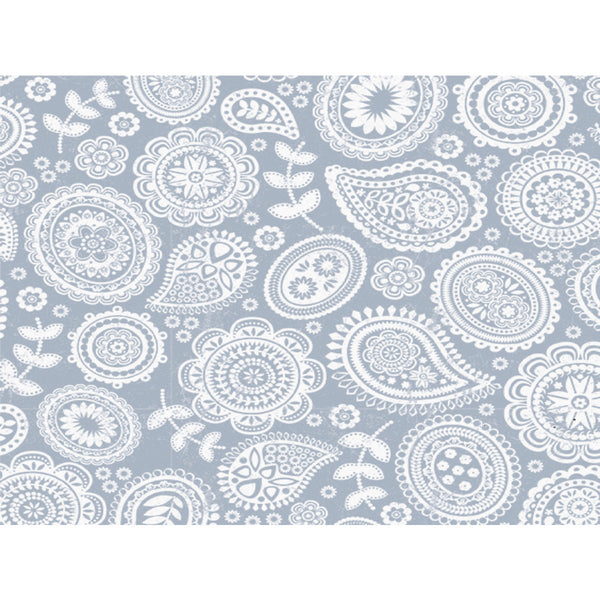 Con-Tact Grip Print 18 In. x 4 Ft. Paisley Pewter Non-Adhesive Shelf Liner