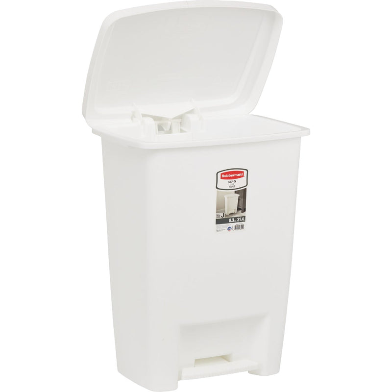 Rubbermaid 8.25 Gal. White Step-On Wastebasket