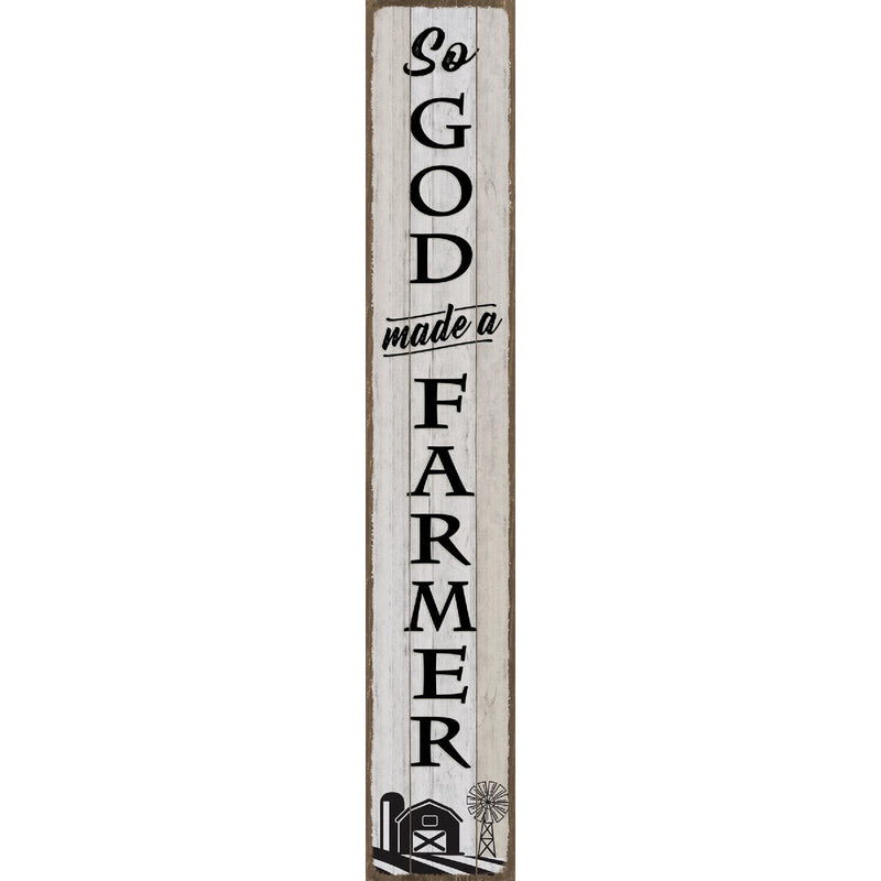 My Word! Welcome God Made a Farmer 8 In. x 46.5 In. Porch Board