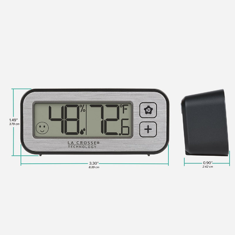 La Crosse Technology Mini Digital Clock Thermometer with Comfort Meter