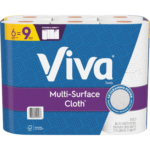 Viva Multi-Surface Cloth Choose-A-Sheet Single Plus Paper Towels (6 Single Plus)