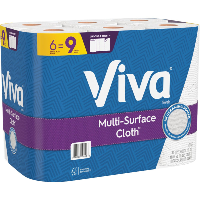 Viva Multi-Surface Cloth Choose-A-Sheet Single Plus Paper Towels (6 Single Plus)