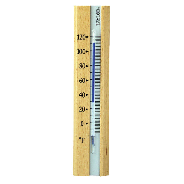 Taylor Fahrenheit -20 to 120 Brown Wood Indoor Window Thermometer