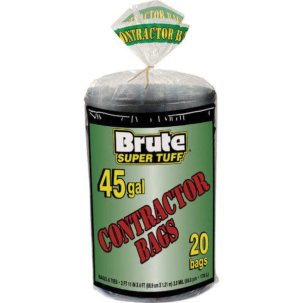 Brute Super Tuff 45 Gal. Contractor Black Trash Bag (20-Count)