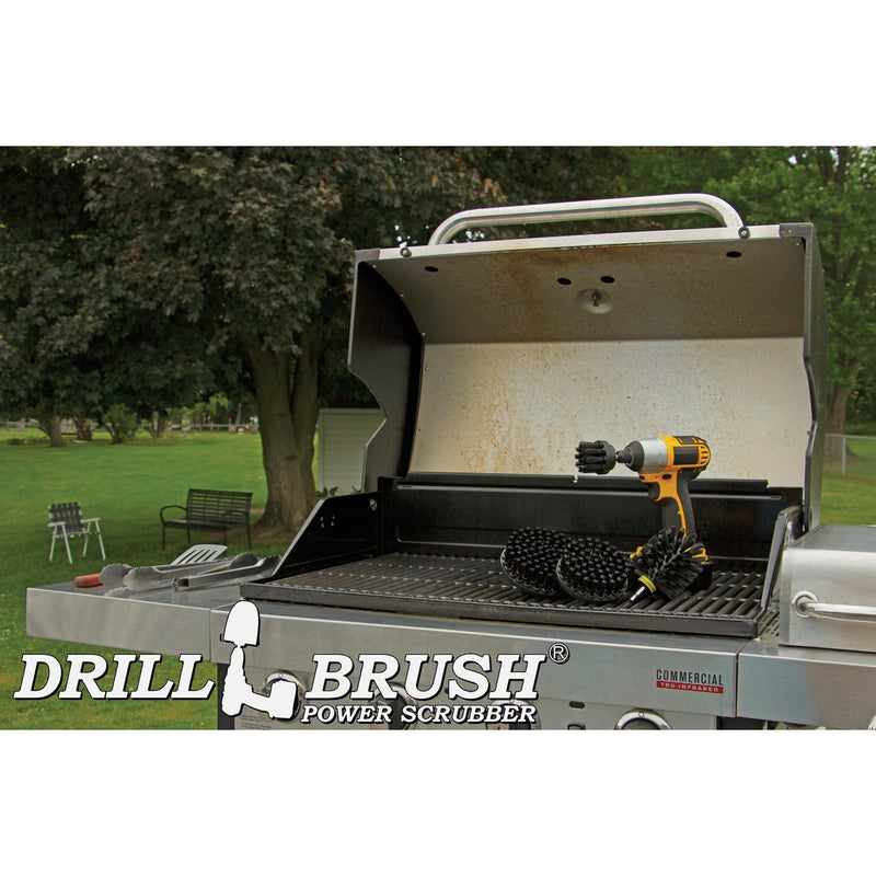 Drillbrush BBQ Grill Cleaning Ultra Stiff Black Drill Brush (4 Piece)