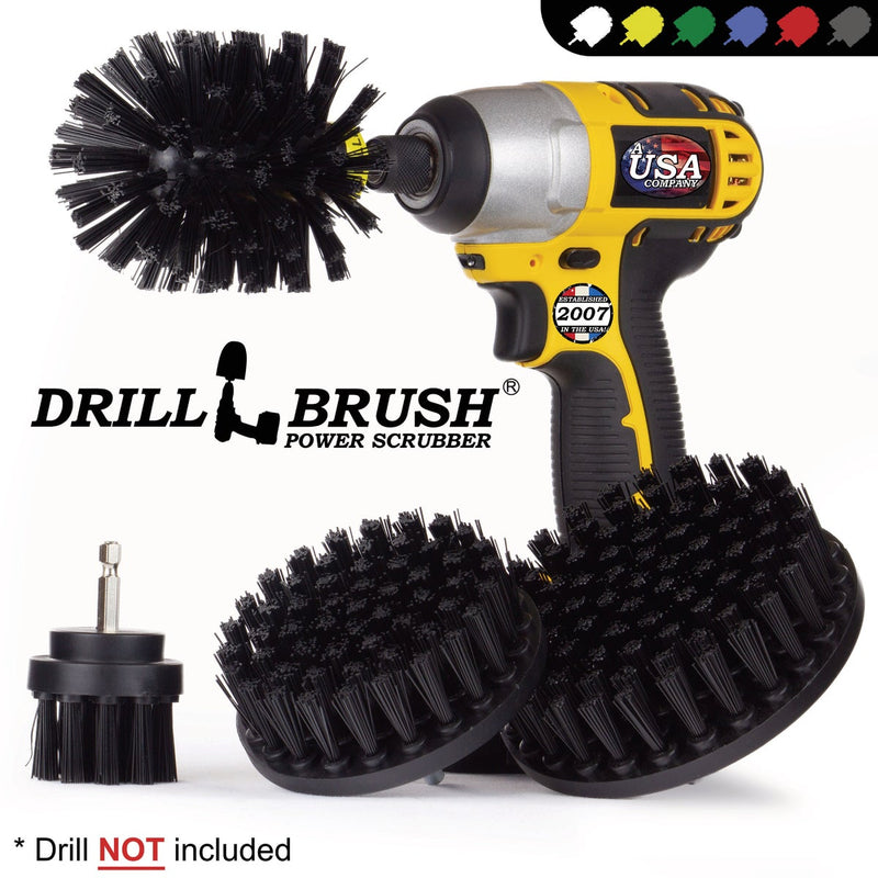 Drillbrush BBQ Grill Cleaning Ultra Stiff Black Drill Brush (4 Piece)