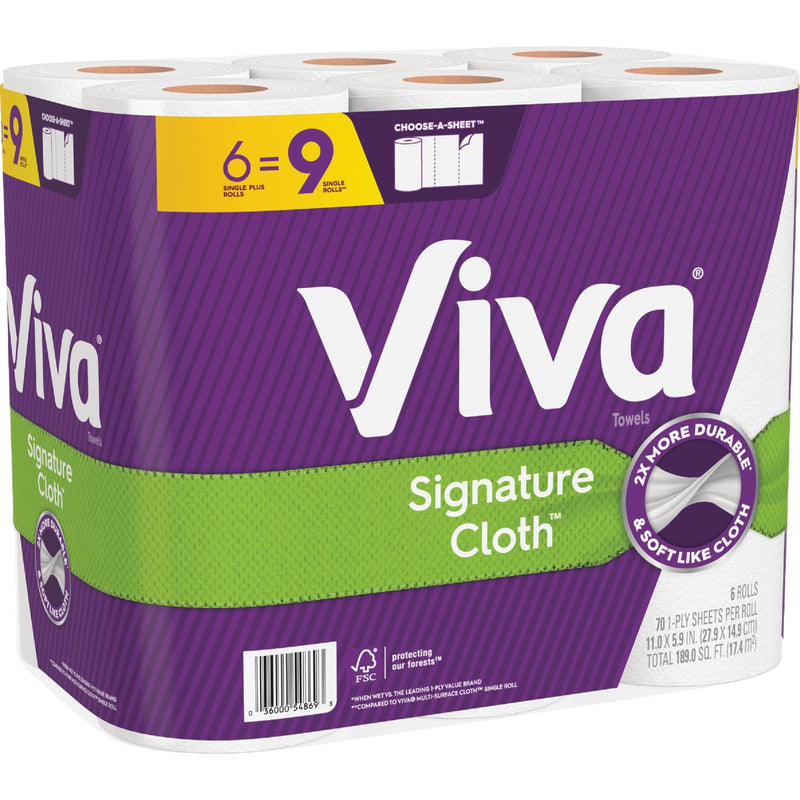 Viva Signature Cloth Single Plus Paper Towels (6 Roll)