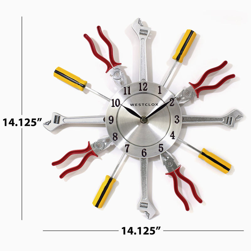 Westclox 14 In. Hand Tools Frame Wall Clock