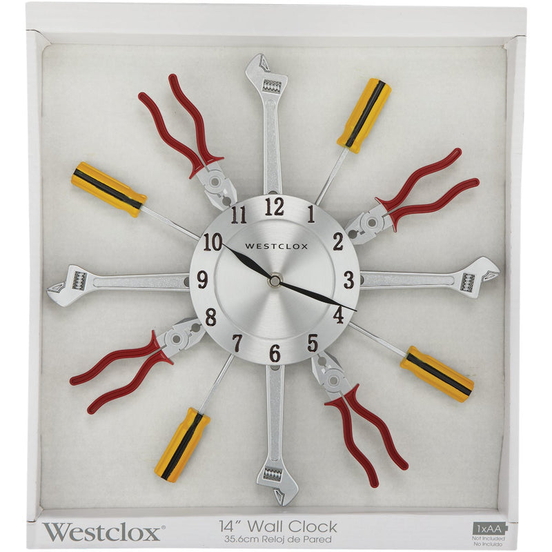 Westclox 14 In. Hand Tools Frame Wall Clock