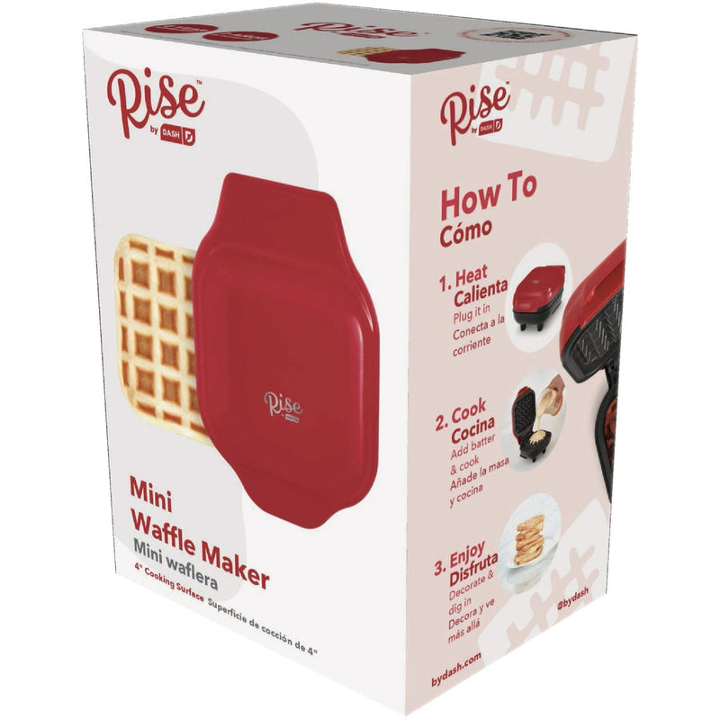 Rise by Dash 4 In. Red Mini Waffle Maker