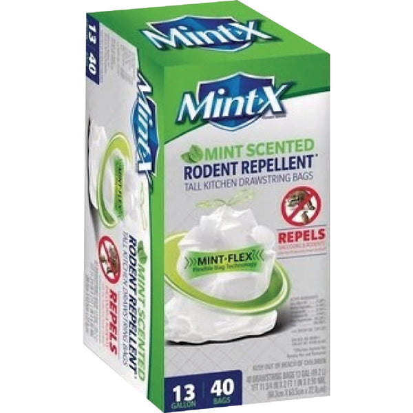 Mint-X 13 Gal. Mint Scented Rodent Repellent Drawstring Trash Bags (40-Count)