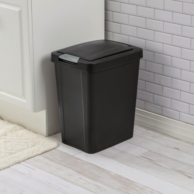 Sterilite 7.5 Gal. Black TouchTop Wastebasket