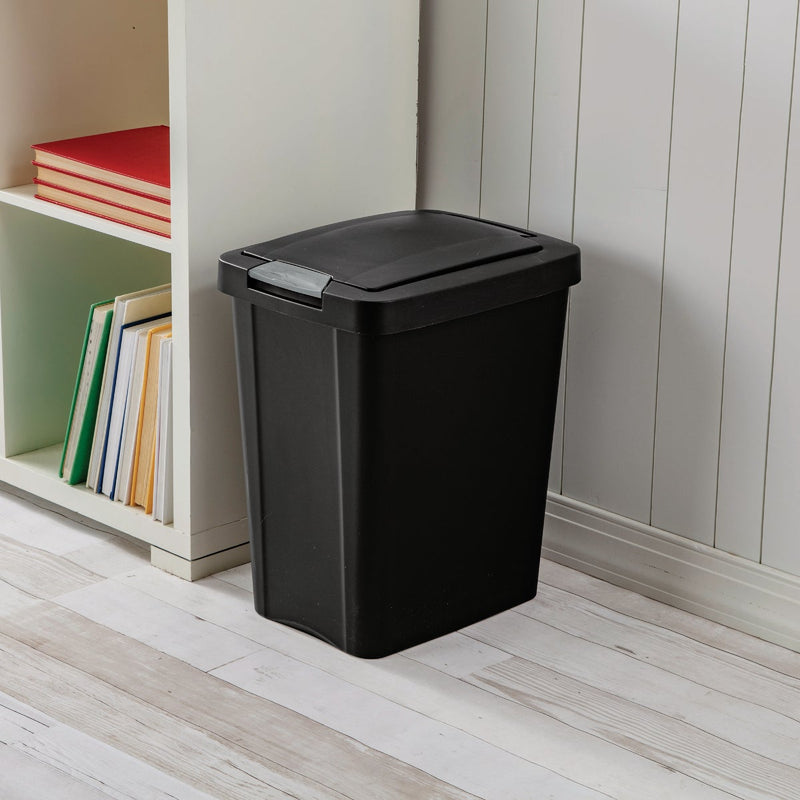 Sterilite 7.5 Gal. Black TouchTop Wastebasket