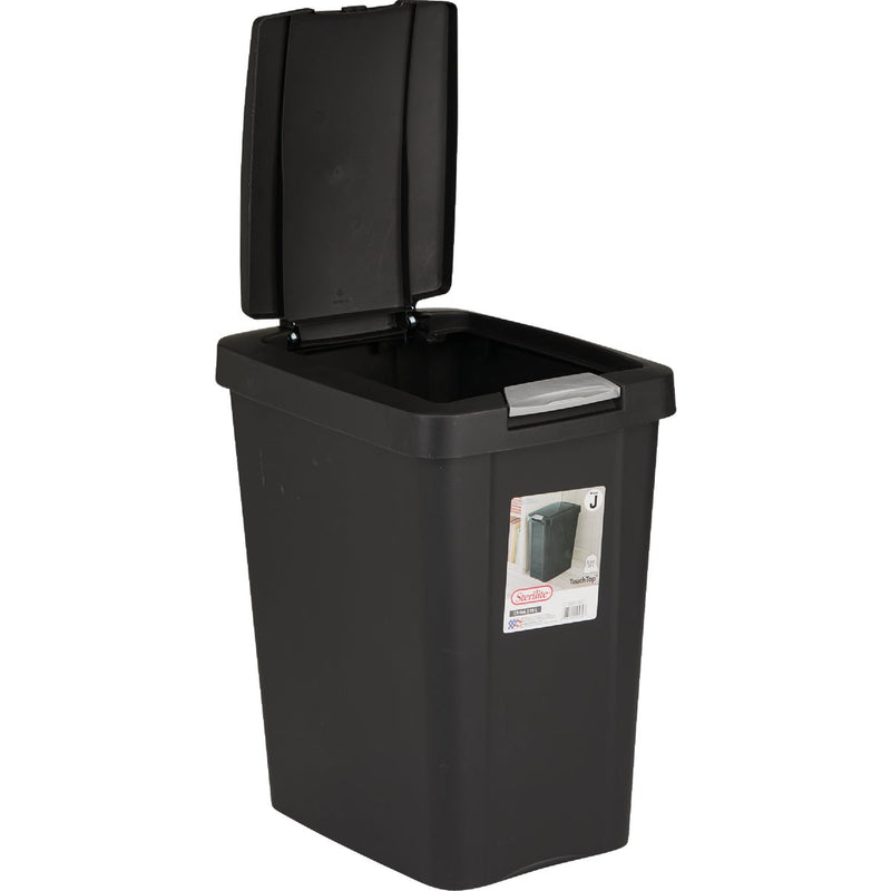 Sterilite 7.5 Gal. Black TouchTop Wastebasket