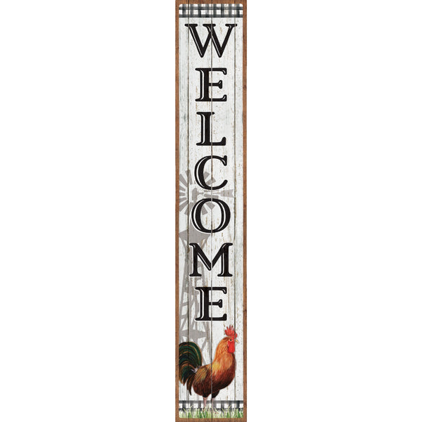 My Word! Welcome Rooster 8 In. x 46.5 In. Porch Board