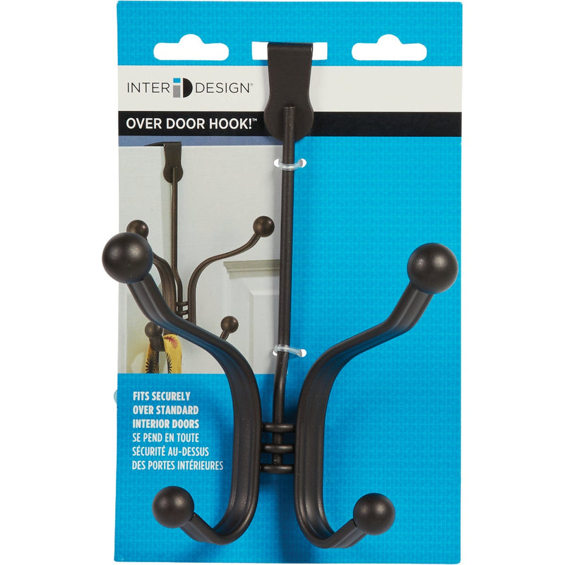 iDesign York Lyra Over-The-Door Bronze Quad Hook