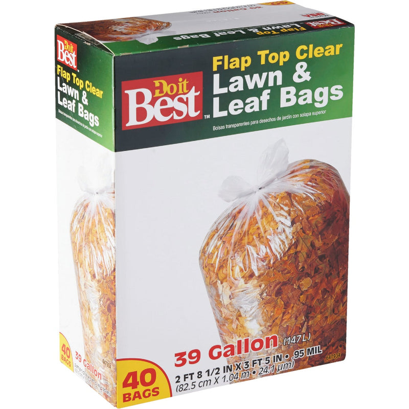 Do it Best 39 Gal. Clear Flap Tie Lawn & Leaf Bag (40-Count)