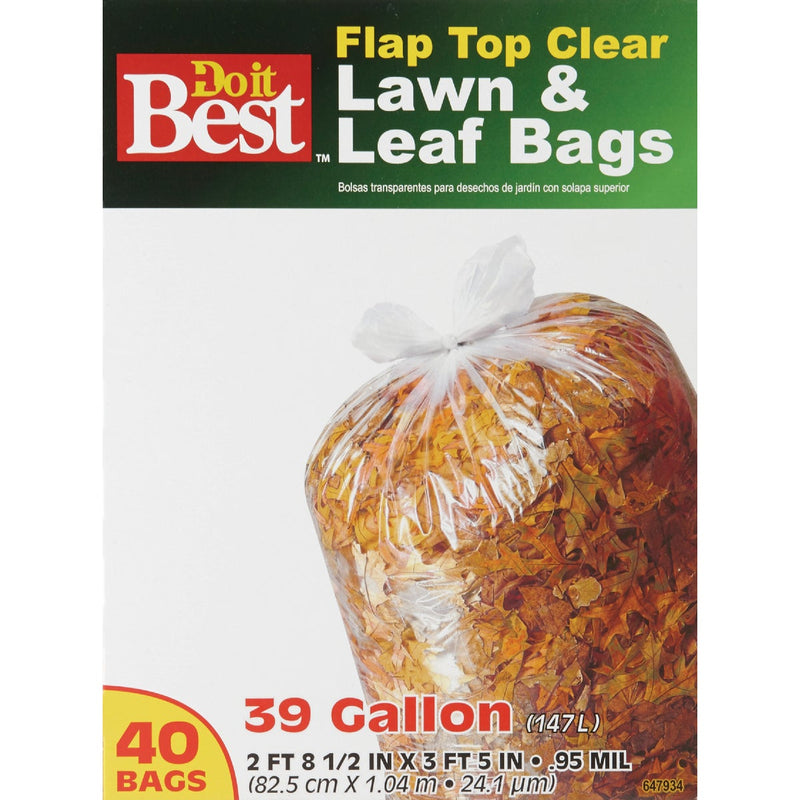 Do it Best 39 Gal. Clear Flap Tie Lawn & Leaf Bag (40-Count)