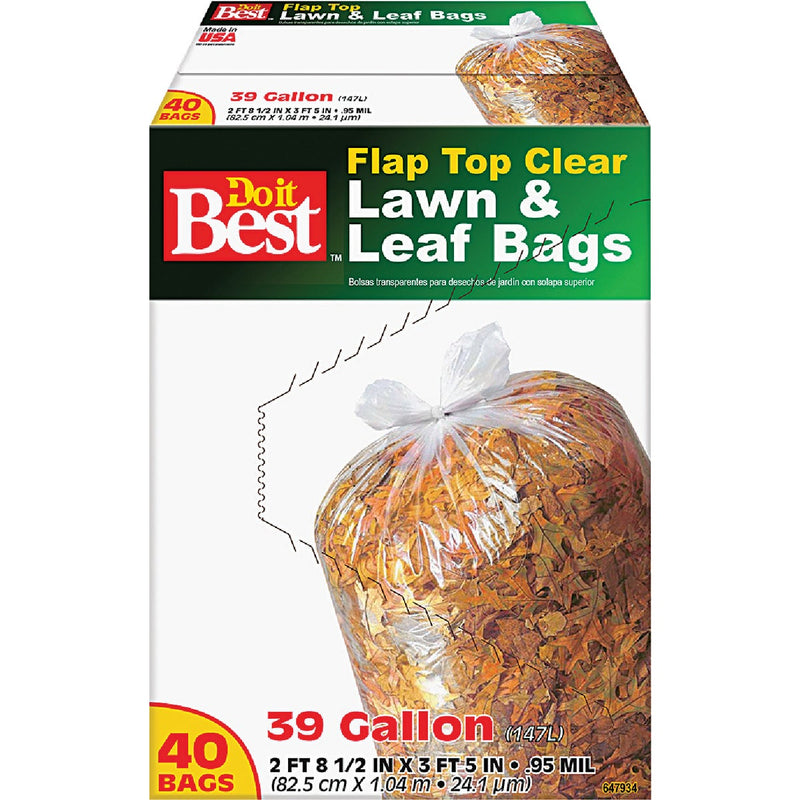 Do it Best 39 Gal. Clear Flap Tie Lawn & Leaf Bag (40-Count)