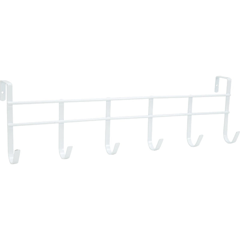 Spectrum White Over-The-Door Hook Rail with 6 Hooks