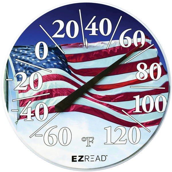 EZRead 12.5 In. Dial Thermometer with American Flag