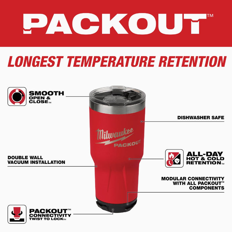 Milwaukee PACKOUT 30 Oz. Red Insulated Tumbler