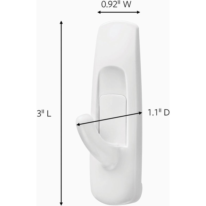 Command Medium Hooks, White, 2 Hooks, 4 Strips