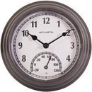 Acurite 8.5 In. Dark Silver Gray Wall Clock/Thermometer