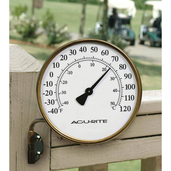 Acurite 4 In. Dia. Metal Dial Indoor & Outdoor Thermometer