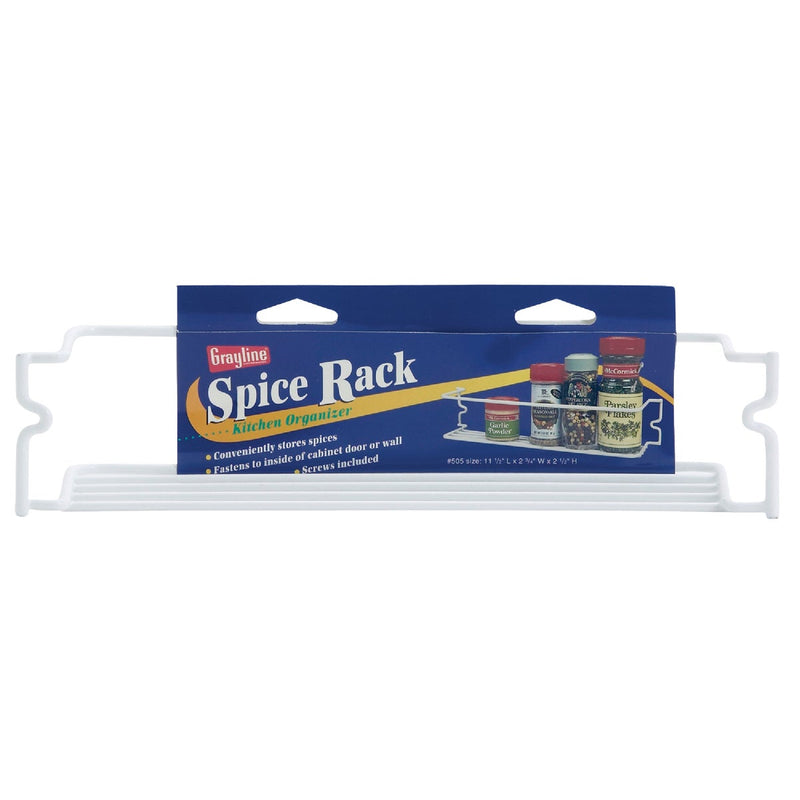 Grayline White Single Shelf Spice Rack