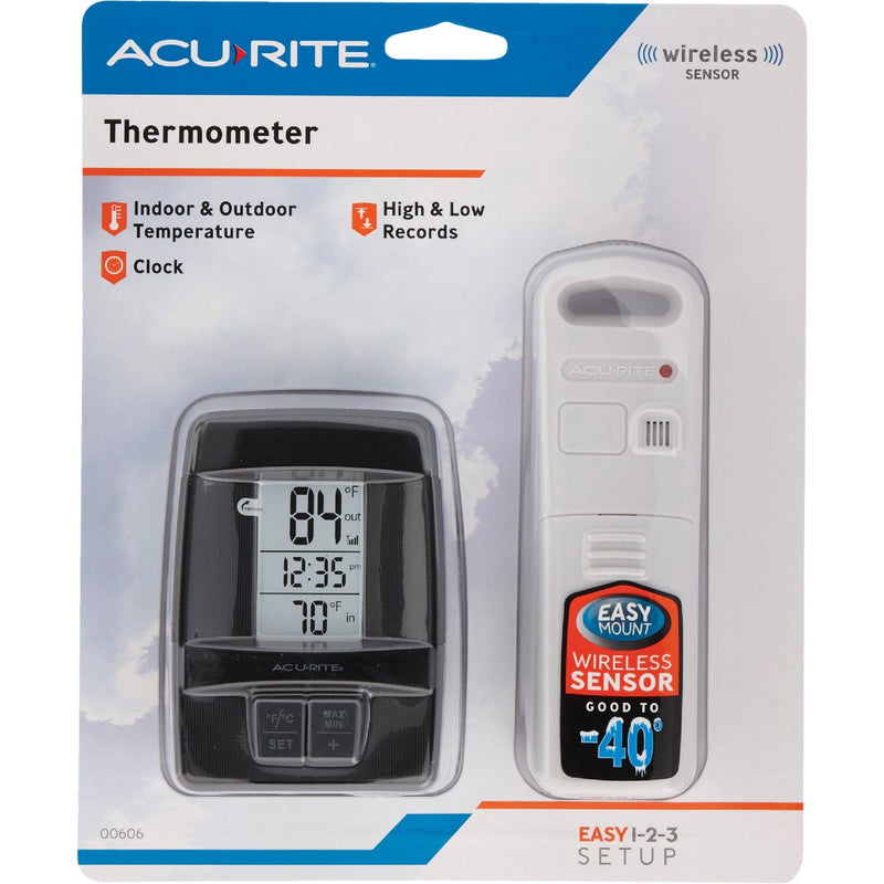 Acurite 1.6" W x 4.8" H Sensor Wireless Indoor & Outdoor Thermometer