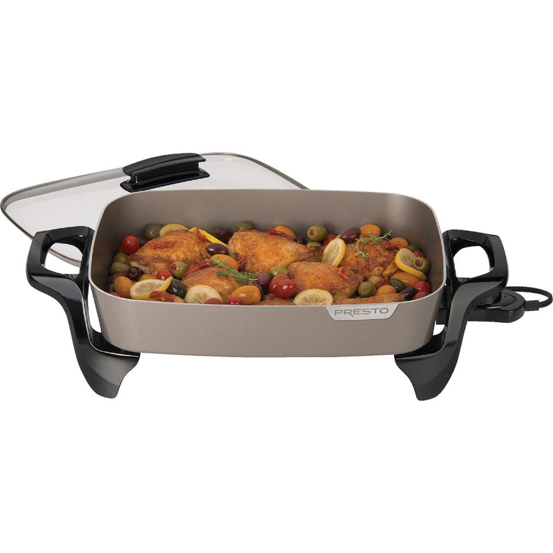 Presto 16 In. Ceramic Electric Skillet with Glass Cover