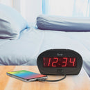 La Crosse Technology Equity 0.9 In. Red LED Alarm Clock with USB Charging Port