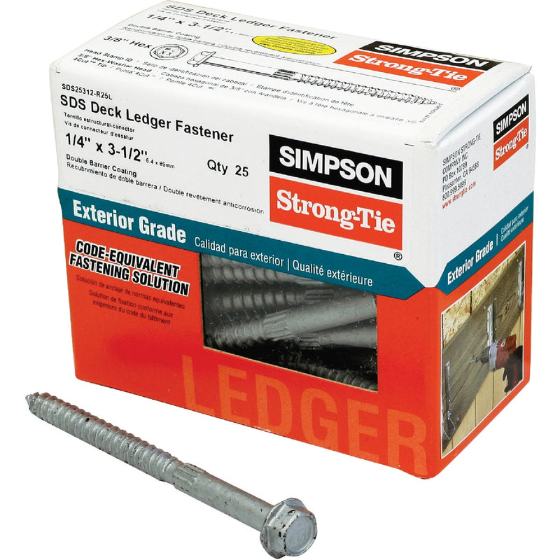 Simpson Strong-Tie Strong-Drive 1/4 In. x 3-1/2 In. SDS Ledger Deck Screw (25 Ct. Box)