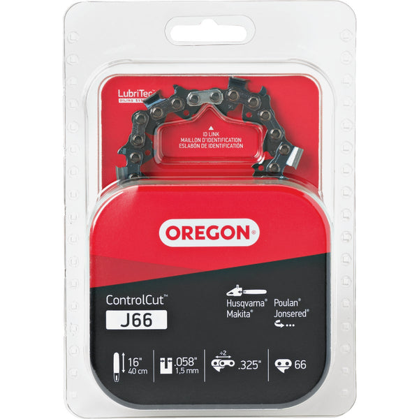 Oregon J66 ControlCut Saw Chain for 16 in. Bar - 66 Drive Links - fits Husqvarna, Poulan, Makita, Jonsered and others