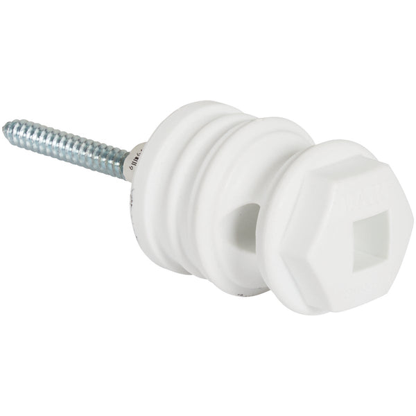 Dare Screw-On White Polyethylene Hex Head Electric Fence Insulator