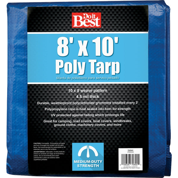 Do it Best Blue Woven 8 Ft. x 10 Ft. Medium Duty Poly Tarp