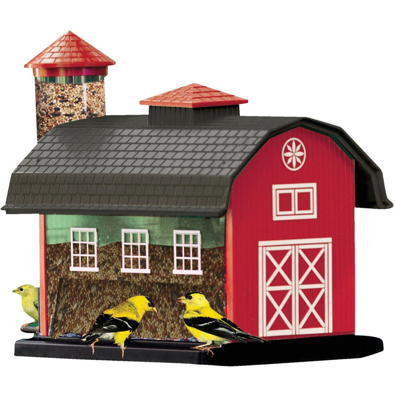 Cherry Valley 12-2/3 In. 7 Lb. Capacity Red Barn Finch Thistle Combo Feeder