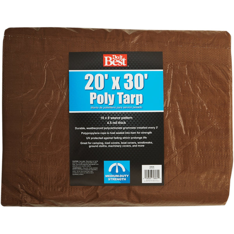 Do it Best 1 Side Green/1 Side Brown Woven 20 Ft. x 30 Ft. Medium Duty Poly Tarp