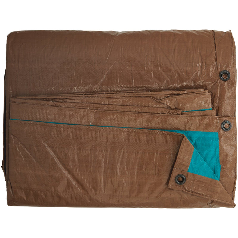 Do it Best 1 Side Green/1 Side Brown Woven 20 Ft. x 30 Ft. Medium Duty Poly Tarp