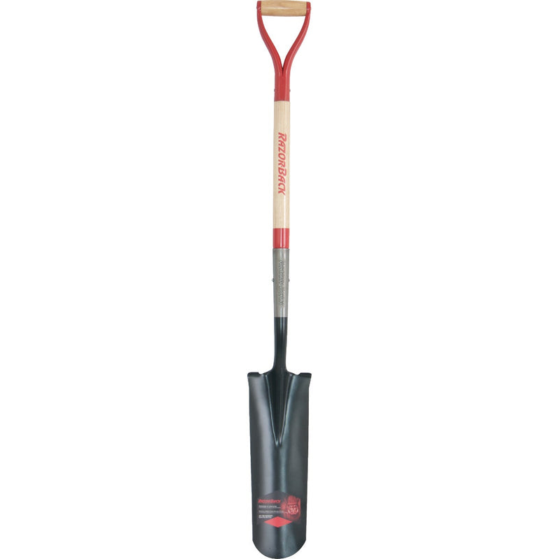 Razor-Back 30 In. Wood D-Handle Round Point Ditch Spade