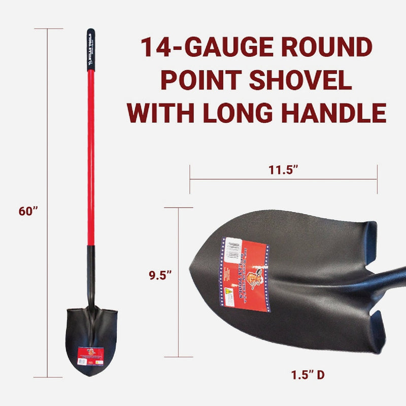 Bully Tools 50 In. Fiberglass Handle Round Point Shovel