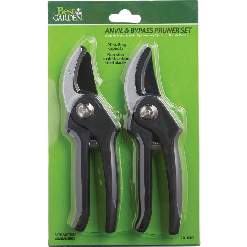 Best Garden 8 In. Bypass Pruner & 7-1/2 In. Anvil Pruner Set