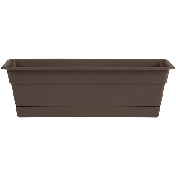 Bloem Dura Cotta 30 In. Plastic Chocolate Flower Box