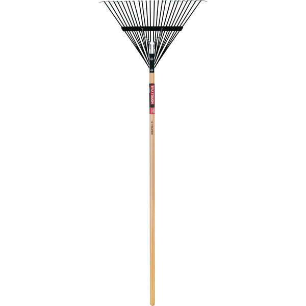 Truper Tru Tough 24 In. Steel Leaf Rake with 54 In. Wood Handle (24-Tine)