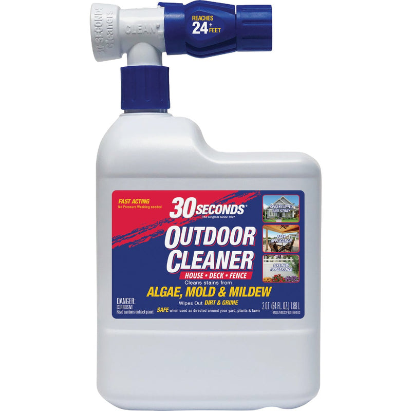 30 seconds Outdoor Cleaner 64 Oz. Ready To Spray Hose End Algae, Mold & Mildew Stain Remover