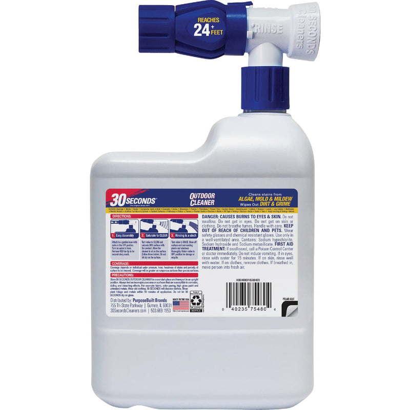 30 seconds Outdoor Cleaner 64 Oz. Ready To Spray Hose End Algae, Mold & Mildew Stain Remover