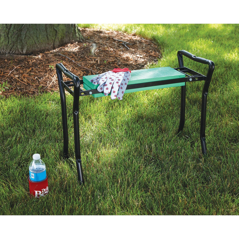 Best Garden Green Foam Pad w/Black Steel Frame Garden Kneeler Bench