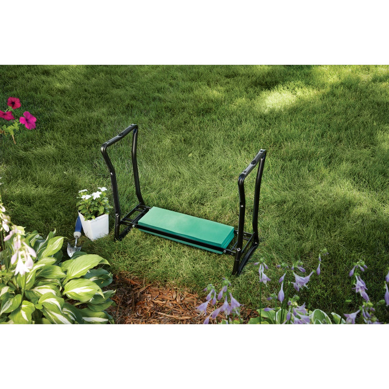 Best Garden Green Foam Pad w/Black Steel Frame Garden Kneeler Bench