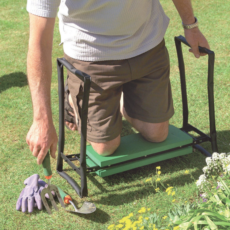 Best Garden Green Foam Pad w/Black Steel Frame Garden Kneeler Bench